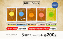 コーノスパイス&nbsp;スパイスカレー5種セット&nbsp;チキン&nbsp;サバと大根&nbsp;キーマ&nbsp;エビ&nbsp;ベジタブル&nbsp;各200gパック&nbsp;小麦粉不使用&nbsp;グルテンフリー&nbsp;CONO&nbsp;SPICE&nbsp;コーノコーラ&nbsp;愛知県&nbsp;名古屋市