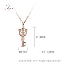 【心葉/京都kokoroba&nbsp;kyoto】K10&nbsp;天然ダイヤモンド&nbsp;百合の紋章×鍵モチーフ&nbsp;キーネックレス「ピンクゴールド」