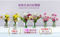 おすすめ 676.[お供え花の定期便12ヶ月]お仏壇用生花(一対)を毎月月命日にお届けします。