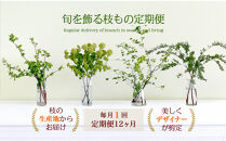 おすすめ 674.[月1回・12ヶ月定期便]旬をかざる枝もの定期便(年12回)+初回ガラスベース付き