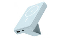 【多摩電子工業株式会社】モバイルバッテリー 5000mAh MagSafe対応 ワイヤレス充電器【ベビーブルー】