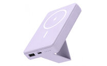 【多摩電子工業株式会社】モバイルバッテリー 5000mAh MagSafe対応 ワイヤレス充電器【ラベンダー】