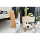 ドラム缶プランター&nbsp;【本体ベージュ×脚ナチュラル色】