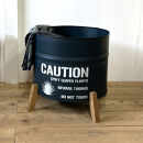 ドラム缶プランター&nbsp;【本体ネイビー×脚ブラウン色】