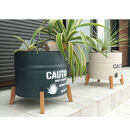 ドラム缶プランター&nbsp;【本体ネイビー×脚ブラウン色】