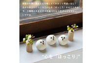 【ポイント交換専用】【信楽焼・明山】白ちびふくろう（L・M・S）3匹セット　hc-031314