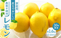 【30箱限定】皮まで美味しい農薬不使用レモン　家庭用1.6kg【栽培期間中農薬不使用&nbsp;瀬戸田&nbsp;瀬戸田レモン&nbsp;檸檬&nbsp;瀬戸内レモン&nbsp;フルーツ&nbsp;柑橘&nbsp;シトラス&nbsp;&nbsp;有機肥料&nbsp;防腐剤不使用&nbsp;レモネード&nbsp;尾道市&nbsp;広島】