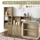 【完成品でお届け】木製収納ボックス〔薄型タイプ・棚付きタイプ〕（オーク）キューブボックス&nbsp;扉付き&nbsp;カラーボックス&nbsp;スリム&nbsp;本棚&nbsp;本&nbsp;漫画&nbsp;コミック&nbsp;小物&nbsp;収納&nbsp;CD&nbsp;DVD&nbsp;収納ボックス&nbsp;キューブラック&nbsp;LKANET300166-8-OAK