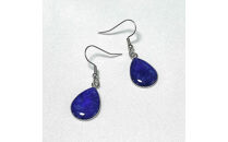 近江瑠璃細工「青の花しずく」ピアス