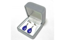 近江瑠璃細工「青の花しずく」イヤリング