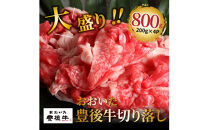 【期間限定】小分けで便利な4パック!豊後牛切り落し計800g+おおいた和牛の贅沢生ハム50g×1パック_2592R