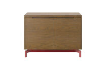 キャビネット&nbsp;ASC&nbsp;両開き扉&nbsp;＜脚＞グロッシーレッド&nbsp;マロンブラウン_05178