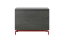 キャビネット&nbsp;ASC&nbsp;両開き扉&nbsp;＜脚＞グロッシーレッド&nbsp;チャコールグレー_05179