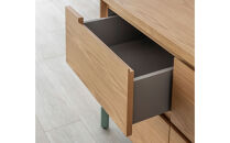 キャビネット&nbsp;ASC&nbsp;片開き扉＋2段引出し＜脚＞メタリックグレー&nbsp;マロンブラウン_05181