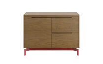 キャビネット&nbsp;ASC&nbsp;片開き扉＋2段引出し&nbsp;&nbsp;＜脚＞グロッシーレッド&nbsp;マロンブラウン_05184