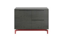 キャビネット&nbsp;ASC&nbsp;片開き扉＋2段引出し&nbsp;&nbsp;＜脚＞グロッシーレッド&nbsp;チャコールグレー_05185