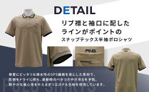 ピンゴルフ&nbsp;ラインスナップテックス&nbsp;半袖ポロシャツ&nbsp;ベージュ&nbsp;Mサイズ