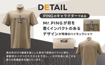 ピンゴルフ&nbsp;Mr.PINGプリント&nbsp;半袖ハイネックシャツ&nbsp;ベージュ&nbsp;Mサイズ