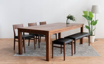 DT12&nbsp;DC01&nbsp;BC01&nbsp;ST01&nbsp;6点&nbsp;ダイニングセット&nbsp;ウォールナット&nbsp;オールマイティブラック&nbsp;テーブル&nbsp;椅子&nbsp;ベンチ&nbsp;スツール