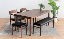 DT01&nbsp;DC02&nbsp;BC01&nbsp;ST01&nbsp;5点&nbsp;ダイニングセット&nbsp;ウォールナット&nbsp;オールマイティブラック&nbsp;テーブル&nbsp;椅子&nbsp;ベンチ&nbsp;スツール