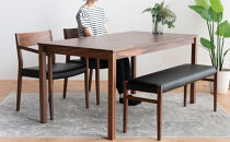 DT01&nbsp;DC02&nbsp;BC01&nbsp;4点&nbsp;ダイニングセット&nbsp;ウォールナット&nbsp;オールマイティブラック&nbsp;テーブル&nbsp;椅子&nbsp;ベンチ