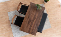 DT01&nbsp;DC02&nbsp;BC01&nbsp;4点&nbsp;ダイニングセット&nbsp;ウォールナット&nbsp;オールマイティブラック&nbsp;テーブル&nbsp;椅子&nbsp;ベンチ