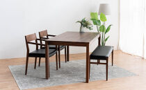 DT01&nbsp;DC02&nbsp;BC01&nbsp;4点&nbsp;ダイニングセット&nbsp;ウォールナット&nbsp;オールマイティブラック&nbsp;テーブル&nbsp;椅子&nbsp;ベンチ