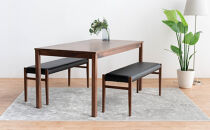 DT01&nbsp;BC01&nbsp;3点&nbsp;ダイニングセット&nbsp;ウォールナット&nbsp;オールマイティブラック&nbsp;テーブル&nbsp;ベンチ