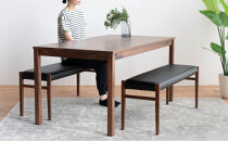 DT01&nbsp;BC01&nbsp;3点&nbsp;ダイニングセット&nbsp;ウォールナット&nbsp;オールマイティブラック&nbsp;テーブル&nbsp;ベンチ