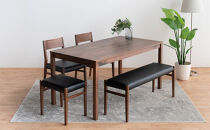 DT01&nbsp;DC01&nbsp;BC01&nbsp;ST01&nbsp;5点&nbsp;ダイニングセット&nbsp;ウォールナット&nbsp;オールマイティブラック&nbsp;テーブル&nbsp;椅子&nbsp;ベンチ&nbsp;スツール
