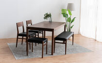 DT01&nbsp;DC01&nbsp;BC01&nbsp;ST01&nbsp;5点&nbsp;ダイニングセット&nbsp;ウォールナット&nbsp;オールマイティブラック&nbsp;テーブル&nbsp;椅子&nbsp;ベンチ&nbsp;スツール