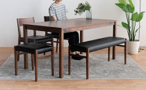 DT01&nbsp;DC01&nbsp;BC01&nbsp;ST01&nbsp;5点&nbsp;ダイニングセット&nbsp;ウォールナット&nbsp;オールマイティブラック&nbsp;テーブル&nbsp;椅子&nbsp;ベンチ&nbsp;スツール