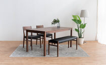 DT01&nbsp;DC01&nbsp;BC01&nbsp;4点&nbsp;ダイニングセット&nbsp;ウォールナット&nbsp;オールマイティブラック&nbsp;テーブル&nbsp;椅子&nbsp;ベンチ