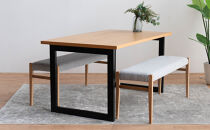 DT02&nbsp;BC01&nbsp;3点&nbsp;ダイニングセット&nbsp;オーク&nbsp;アネルカグレー&nbsp;テーブル&nbsp;ベンチ