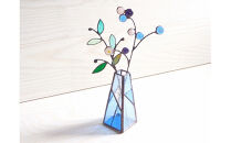 ステンドグラスの一輪挿し（ブルー）