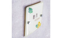 ナチュラルガラス表札（ミモザ）