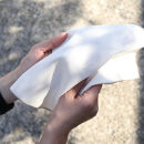 【南砺市】松井機業「城端しけ絹」ポケットハンカチ&nbsp;いろかさね　あけぼの（ピンク×生成り）