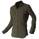 DJS-001&nbsp;decollouomo&nbsp;メンズパイロットシャツ長袖（生地／コンコルド）オリーブ／XLサイズ