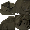 DJS-002&nbsp;decollouomo&nbsp;メンズドレスシャツ長袖（生地／コンコルド）オリーブ／Sサイズ