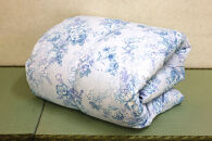 立体キルト羽毛ふとん　ローラ　ブルー色