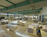 立体キルト羽毛ふとん　ローラ　ブルー色