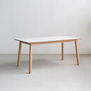 オフホワイト&nbsp;ダイニングテーブル&nbsp;150×80&nbsp;GENE&nbsp;オーク無垢&nbsp;傷に強い&nbsp;オフトープ&nbsp;辻製作所&nbsp;大川市