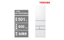 東芝　冷蔵庫【標準設置費込み】　501L　5ドア　右開き　冷凍冷蔵庫　GR-Y500GTM(WS)