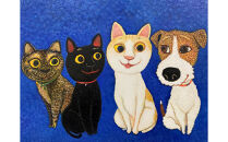 アーティストが描く愛しいペットのポートレート　F30号