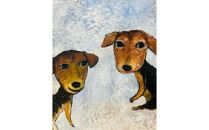 アーティストが描く愛しいペットのポートレート　F30号