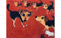 アーティストが描く愛しいペットのポートレート　F6号