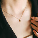 【心葉/京都kokoroba&nbsp;kyoto】K18&nbsp;天然ダイヤモンド&nbsp;葵×ひし形モチーフ&nbsp;ネックレス