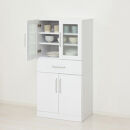 食器棚&nbsp;ヌーヴォー&nbsp;幅60&nbsp;高さ120&nbsp;ホワイト&nbsp;&nbsp;キッチンラック&nbsp;白&nbsp;AKU1045058