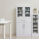 食器棚&nbsp;ヌーヴォー&nbsp;幅60&nbsp;高さ120&nbsp;ホワイト&nbsp;&nbsp;キッチンラック&nbsp;白&nbsp;AKU1045058