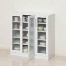 食器棚&nbsp;ヌーヴォー&nbsp;幅90&nbsp;高さ90&nbsp;ホワイト&nbsp;白　AKU1045059